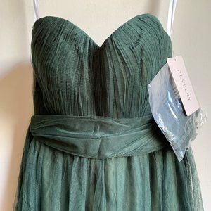Revelry, Rosalie Tulle Convertible Dress in Greenery